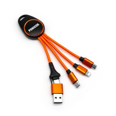 5 in 1 Multi Charging Cable Short Universal USB Keychain Cable for Travel Por...