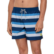 Stio Mens L CFS Drifter Board Shorts 7" Cobalt Night Bold Stripe UPF 50 Swim