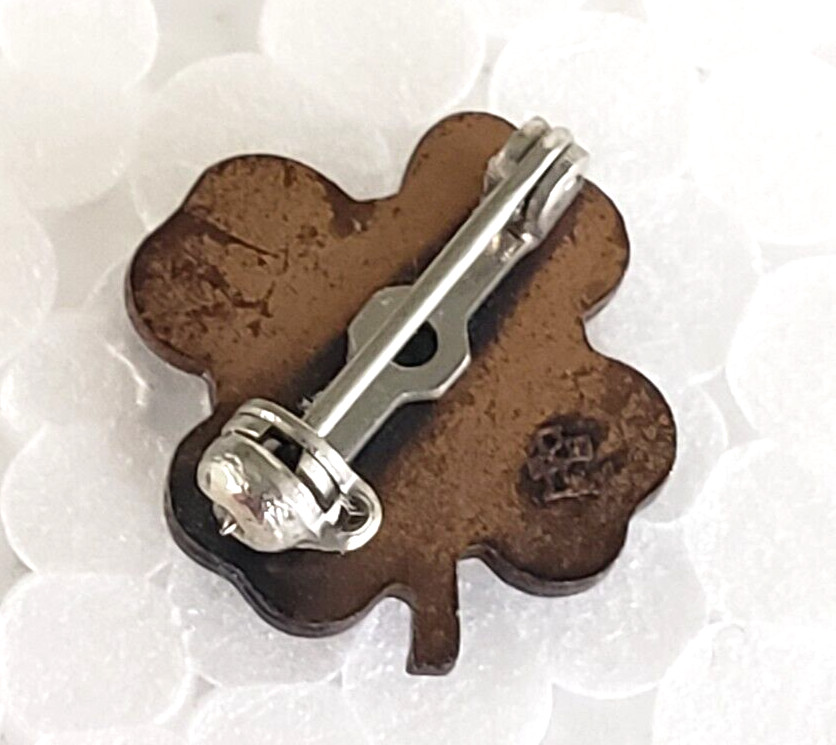Vintage Leavens 4-H Clover Club Copper Pin 9/16"
