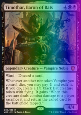 MTG Timothar, Baron of Bats (4/199) Innistrad Crimson Vow Commander LP FOIL