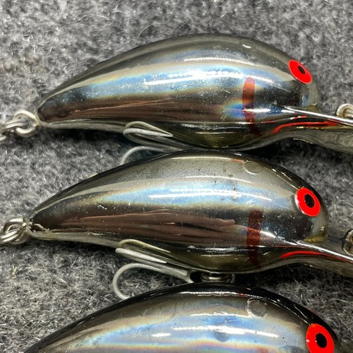 Bomber Model A 6a Vintage Screw Tail Crankbaits Lot of 4 Lures - MB Chrome Black - Picture 5 of 10