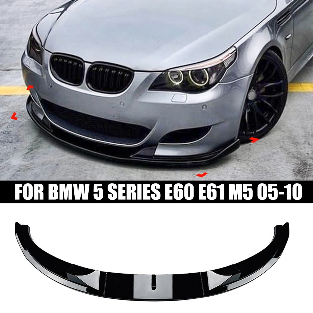 Front Bumper Spoiler Lip Body Kit For BMW 5 Series E60 E61 M5 2005