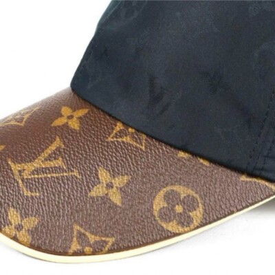 LV Louis Vuitton Monogram Men's Cap Hat M76529 L size Black LV Louis Vuitton Monogram Men's Cap Hat M76529 L size Black
