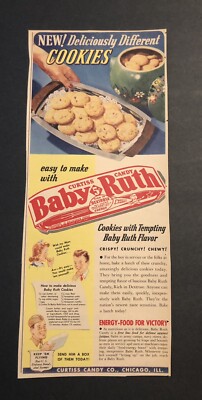 1950 s Baby Ruth Candy Bar Curtiss Candy Co  Chicago Magazine Ad 2D21