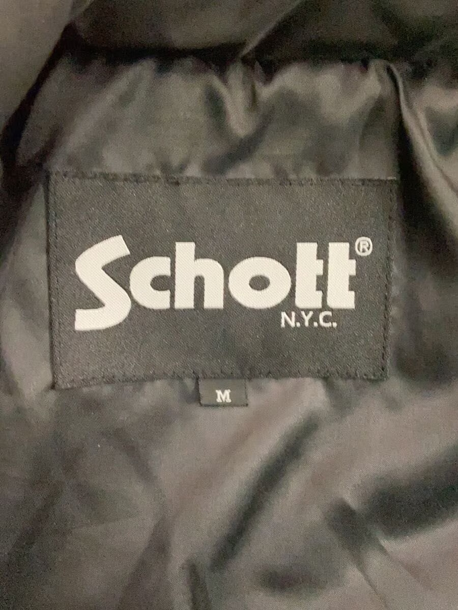 Schott Down Jacket M -- Black Solid Color 782-225… - image 3