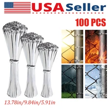 100Pack Metal Zip Ties 304 Stainless Steel Heavy Duty Self-Locking Cable Tie Set