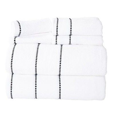 6PC Towel Set - 525GSM 100% Cotton Bathroom Essentials with 2 Bath Towels, 2 