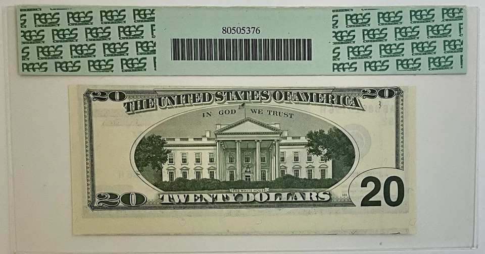 1995 $20 Federal Reserve Note – PCGS 65 PPQ GEM UNC – Certified ERROR Note - Image 3 of 4