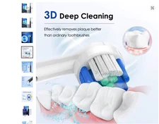 Electric Smart Rotating Timing Toothbrush, Rechargeable Rotary Toothbrush with 4