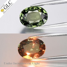  GLC CERTIFIED 2.16ct IF Oval Natural Color Change Sapphire - Heated, Gemstone