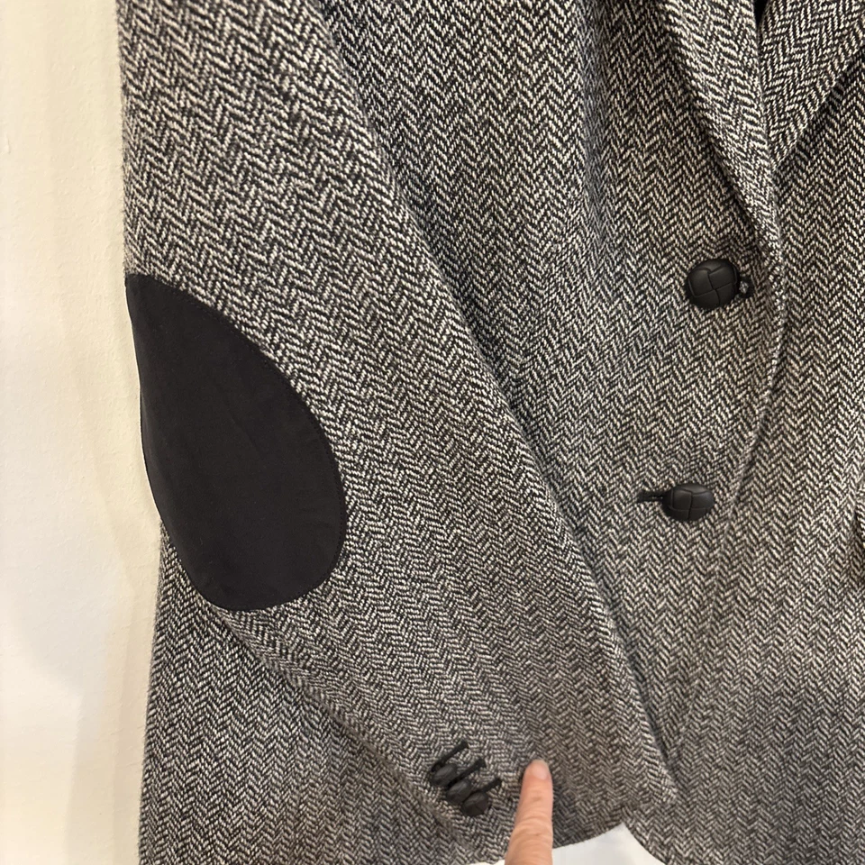 Blazer Talbots Tweed Mezcla de Lana a Cuadros Gamuza Parches en el Codo 10 Pequeño 10P Foto 4 de 4