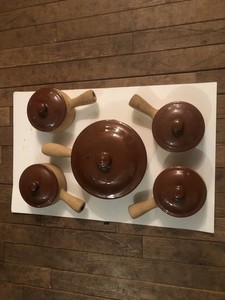 Pfaltzgraff Pottery Handled Bean Soup Pot Casserole Dish set with Lids