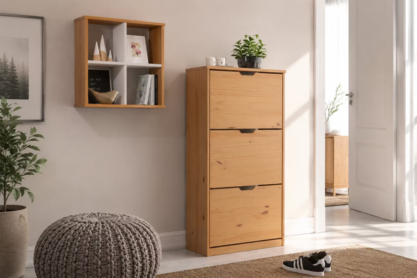Schuhschrank Schuhkommode Schuhkipper Mestre 60 X 114 X 25 Cm Kiefer-image