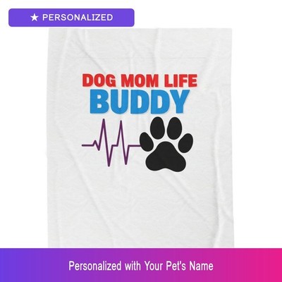 Custom Dog Mom Blanket Personalized Pet Name Pet Lover Gift Dog Easter Gift