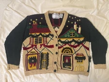 Eagles Eye Collectibles 1996 Tacky Christmas Sweater House Wreath Presents READ