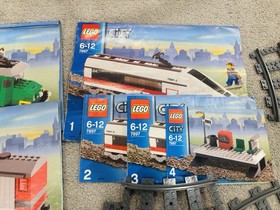Lego 7897 & 7898 Mixed Parts & Pieces City Passenger Train Cargo Train Track