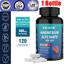 Magnesium Glycinate 500mg 120 Capsules Sleep Stress Relief Bone Health Support
