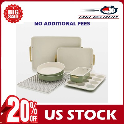 GreenPan Reserve Healthy Ceramic Nonstick Bakeware 7-Piece Set in Sage Green