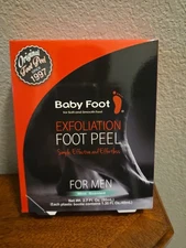Baby Foot Exfoliation Foot Peel for MEN - Mint Scented Ex: 08/2028 New in Box