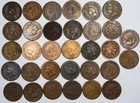 1884 Indian Head Penny Cent Lot of 32 Coins - Low Grade