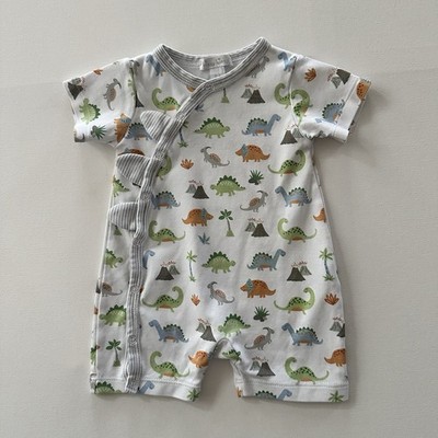 Kissy Kissy 0-3 Months Baby Boy White Romper Dinosaur Print Pima Cotton Summer