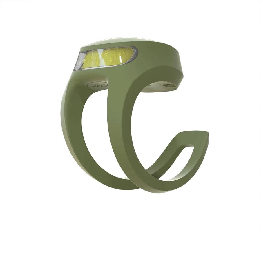 Luz delantera verde para bicicleta Knog Frog V3 - USB-C recargable, IP65 resistente al agua, Foto 2 de 4
