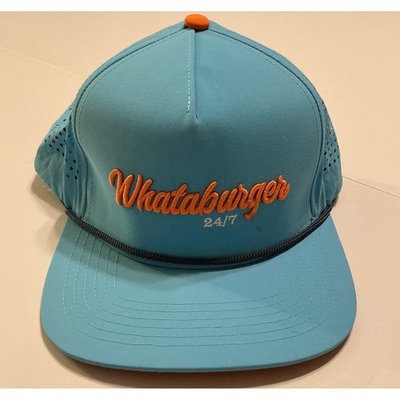 #ad Whataburger Staunch 24 7 Snapback Hat Aqua Orange Rope Perforated Sides Neon $29.99