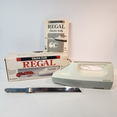 Vintage Regal Electric Knife K382GY w/ Box Manual Tested Working Made USA