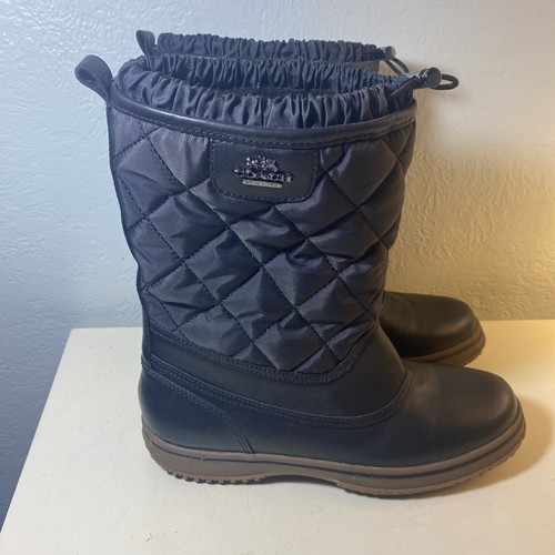 Coach New York Samara Aniline Black Winter Boots A9175 Women's Size US 8b EUR 38 - Picture 2 of 18