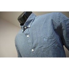 Original Penguin Button Down Shirt Mens Large Blue Gingham Heritage Slim Fit