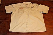 Boy Scouts of America BSA Men's Shirt Tan X-Large XL Glued Patches Short Sleeve