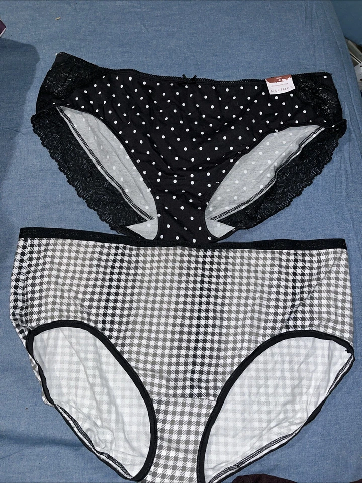 Juego de 2 bragas hipster de algodón Lane Bryant 18/20 NUEVO CON ETIQUETA negro Polk A Dot Foto 2 de 2