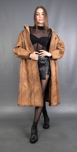 15244 SUPERIOR REVERSIBLE REAL GOAT COAT FUR VERY LONG BEAUTIFUL LOOK SIZE M - Picture 18 of 19