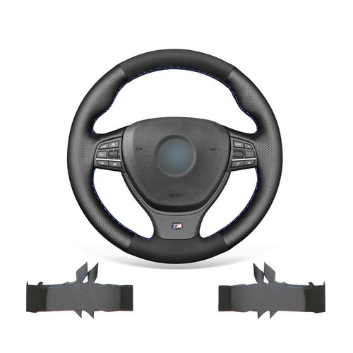 Soft Non-slip Black Suede Custom Steering Wheel Cover For BMW 5 Series F11 M5 - Picture 3 of 8