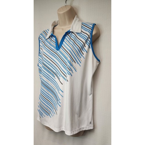 Greg Norman/Izod Women Golf Polo Shirt Multicolor Pink/White & Yellow Size XL - Picture 6 of 12