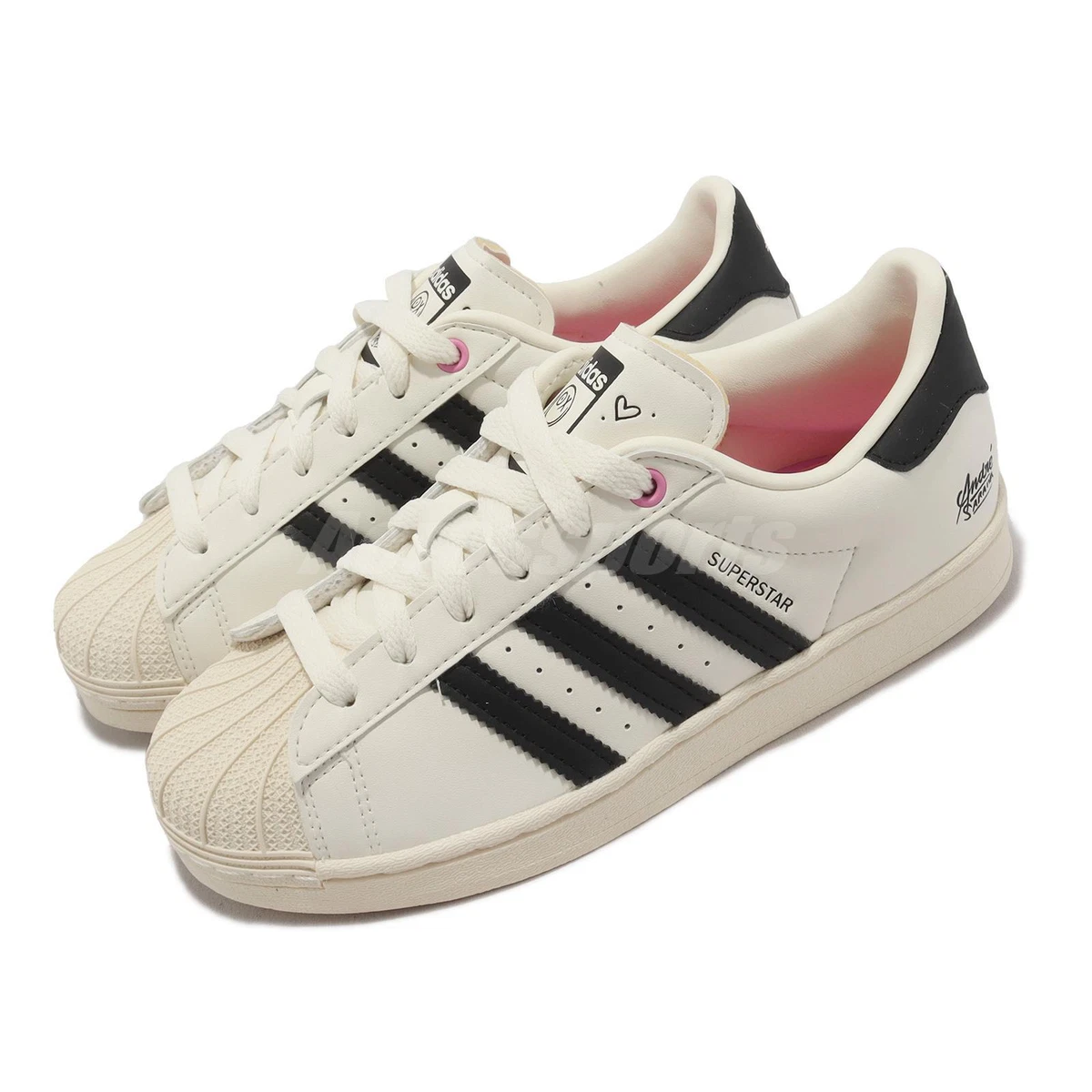 adidas Originals Superstar C Chalk White Black Pink Kids Preschool