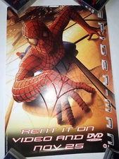 SPIDER-MAN TOBEY MAGUIRE 2002 ORIGINAL VINTAGE POSTER DVD Video Shop 42x59.2cm