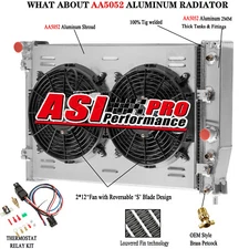 4 Rows Radiator&Shroud Fan For 1997-2004 Chevy Corvette 2-Door Z06 C5 5.7L V8