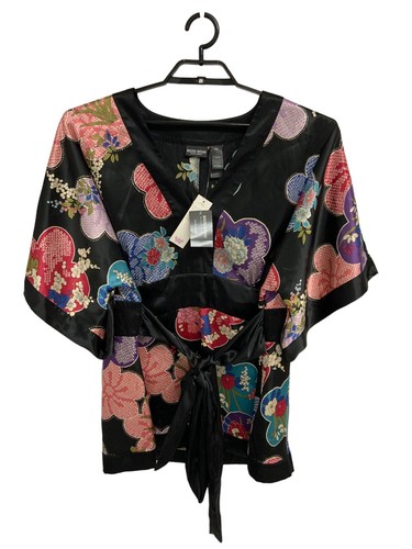 Bisou Bisou Women's Plus Size Flutter Sleeve Floral V-Neck Blouse Size 24W - 第 1/7 張圖片