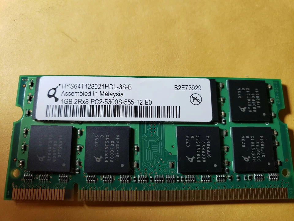Dell Laptop Memory HYS64T128021HDL-3S-B GENUINE QUIMONDA 1GB PC2-5300S(CA69) - Image 3 of 3