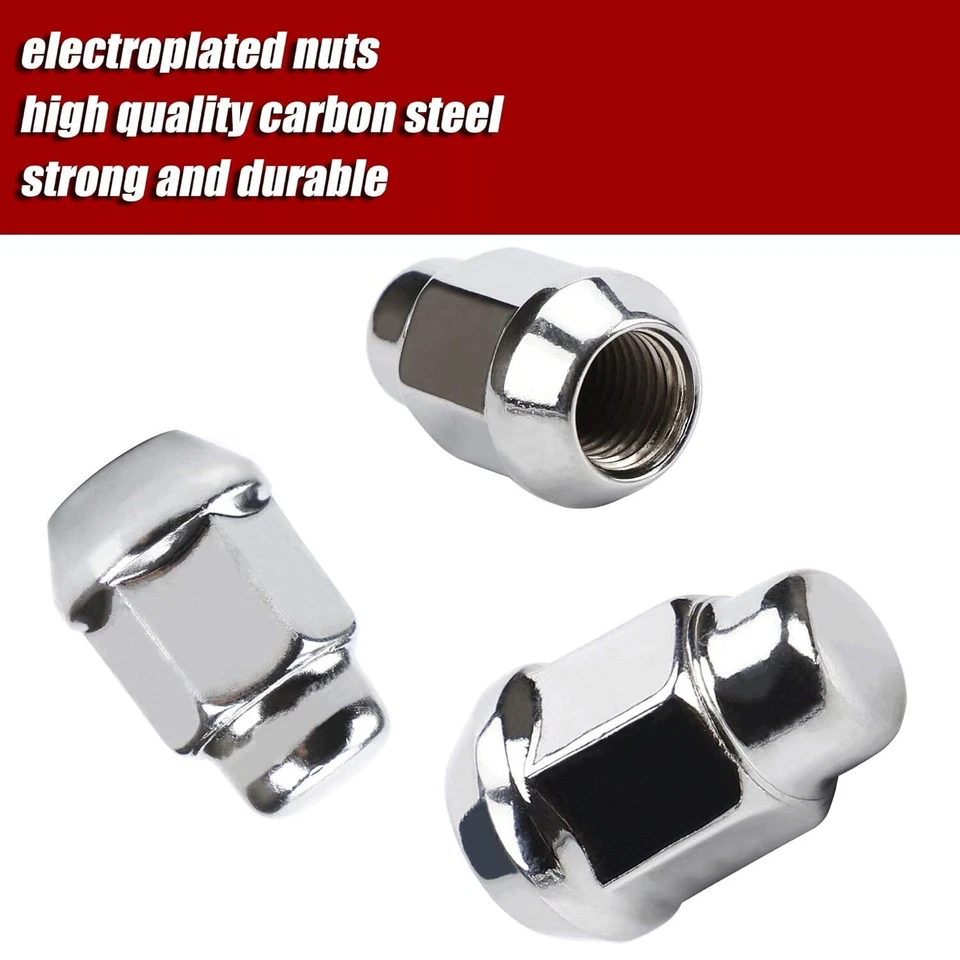 20 Pc Ford Lug Nut 1/2-20 Chrome 1.4" Fit 5-Lug F100/F150/Edge/Explorer/Flex etc - Image 4 of 4