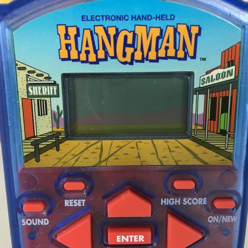 Juego de Bolsillo Electrónico Portátil Vintage HANGMAN 1995 Milton Bradly Palabras de Viaje - Imagen 4 de 10