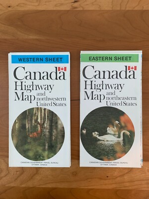 Vintage 1973 Canada Highway Maps: Eastern and Western Sheets