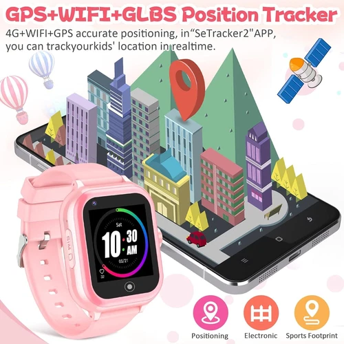 Reloj inteligente 4G Wifi para niños GPS rastreador cámara videollamada Smartphone SOS Alerta DE - Imagen 49 de 59