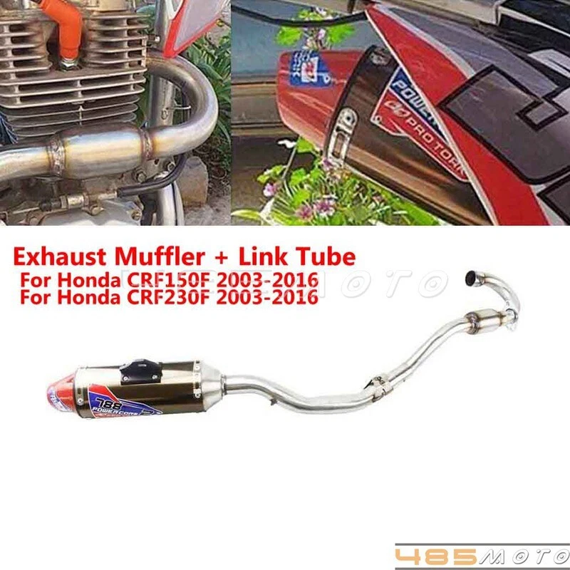 Slip On Exhaust Muffler System Tip Link Pipe For Honda CRF150F CRF230F 2003 2016