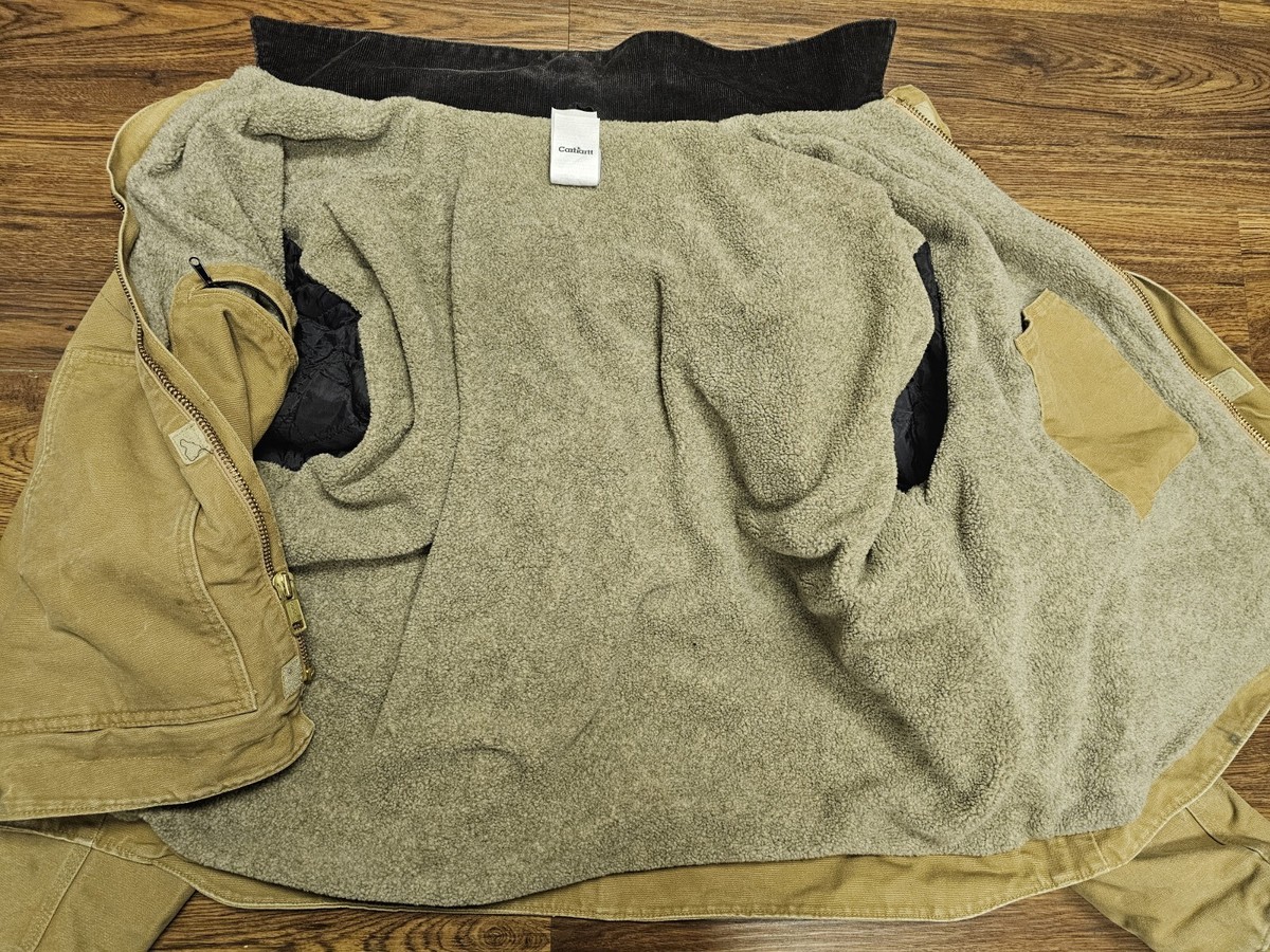 Carhartt J164 CML Sherpa Lined Dearborn Jacket Size Men's Carhartt J164 CML Sherpa Lined Dearborn Jacket Size Men's