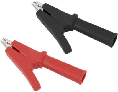 2 x Krokodilklemmen isoliert Bananenstecker 4mm Alligator Clip 20A 1 Paar