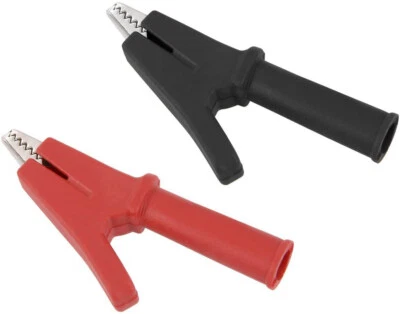 MARKENLOS 2 x Krokodilklemmen isoliert Bananenstecker 4mm Alligator Clip 20A 1 Paar