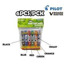 Pilot V Board Master Whiteboard Refillable Marker Pen Medium Bullet 6 Colors Set