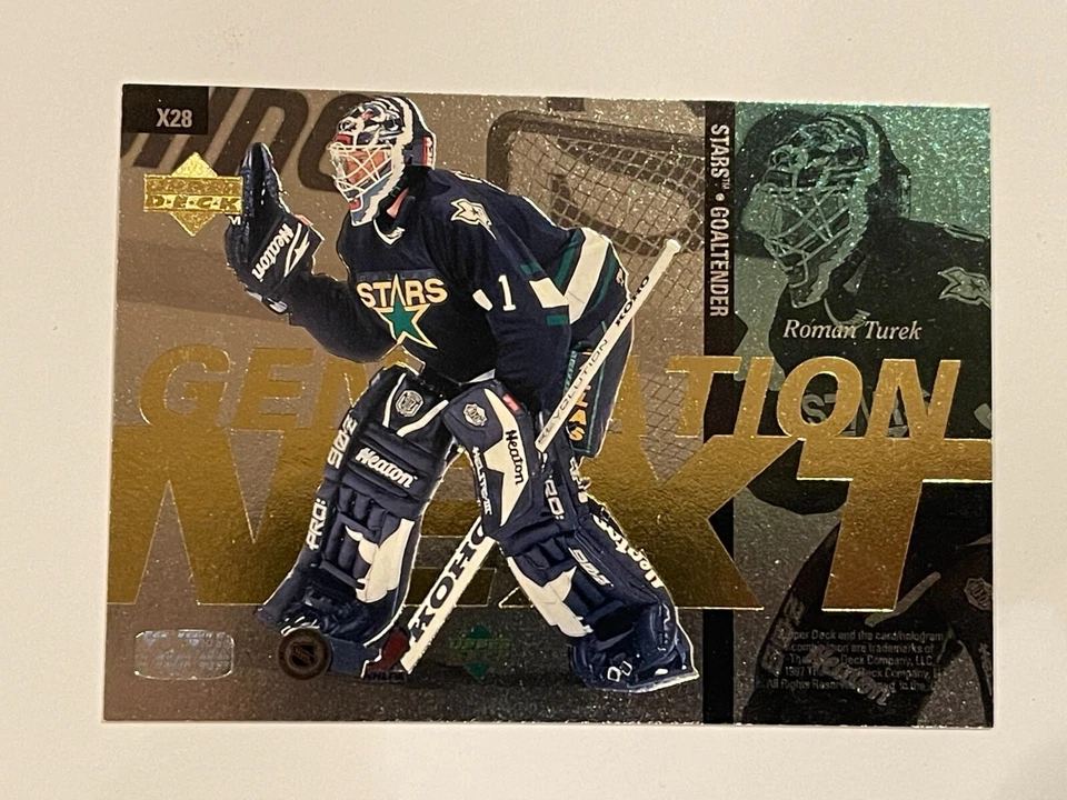 1996-97 Upper Deck Dominik Hasek Roman Turek Generation Next Insert #X28 - Image 2 of 2